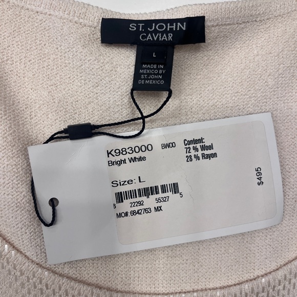 Never been worn evening ST.JOHN IVORY SPARKLES SEQUENCES TANK - Picture 8 of 12